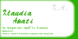 klaudia apati business card